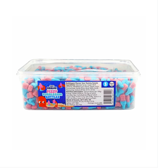 Candy Realms Fizzy Bubblegum Bottles Tub 1.02kg
