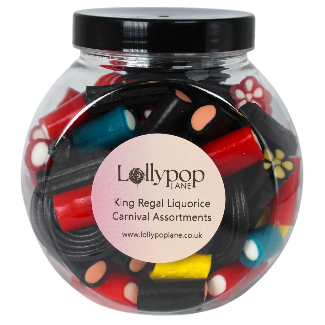 King Regal Liquorice Carnival Assortments Mini Sweet Jar - 400g