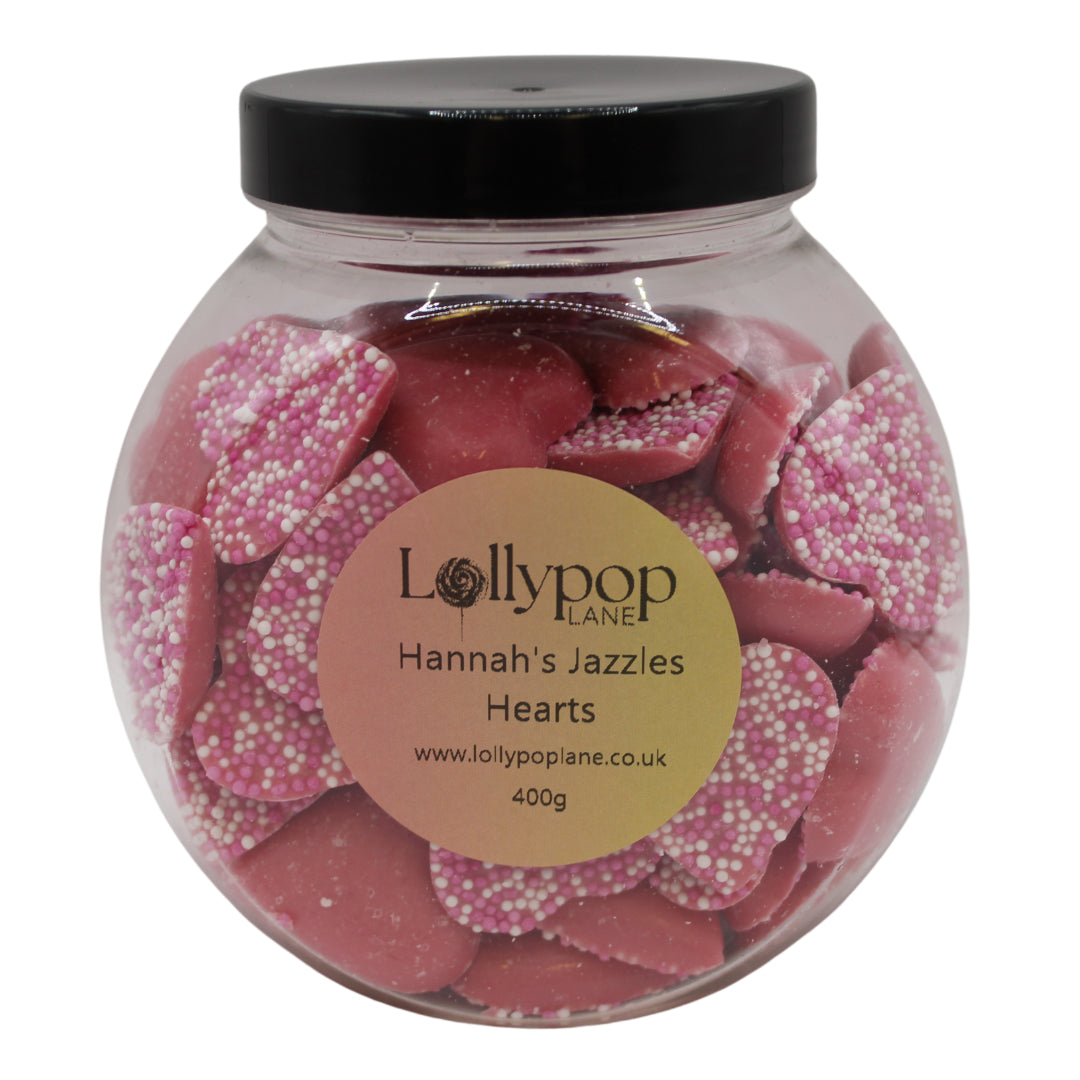Hannah's Jazzles Hearts Mini Sweet Jar - 400g