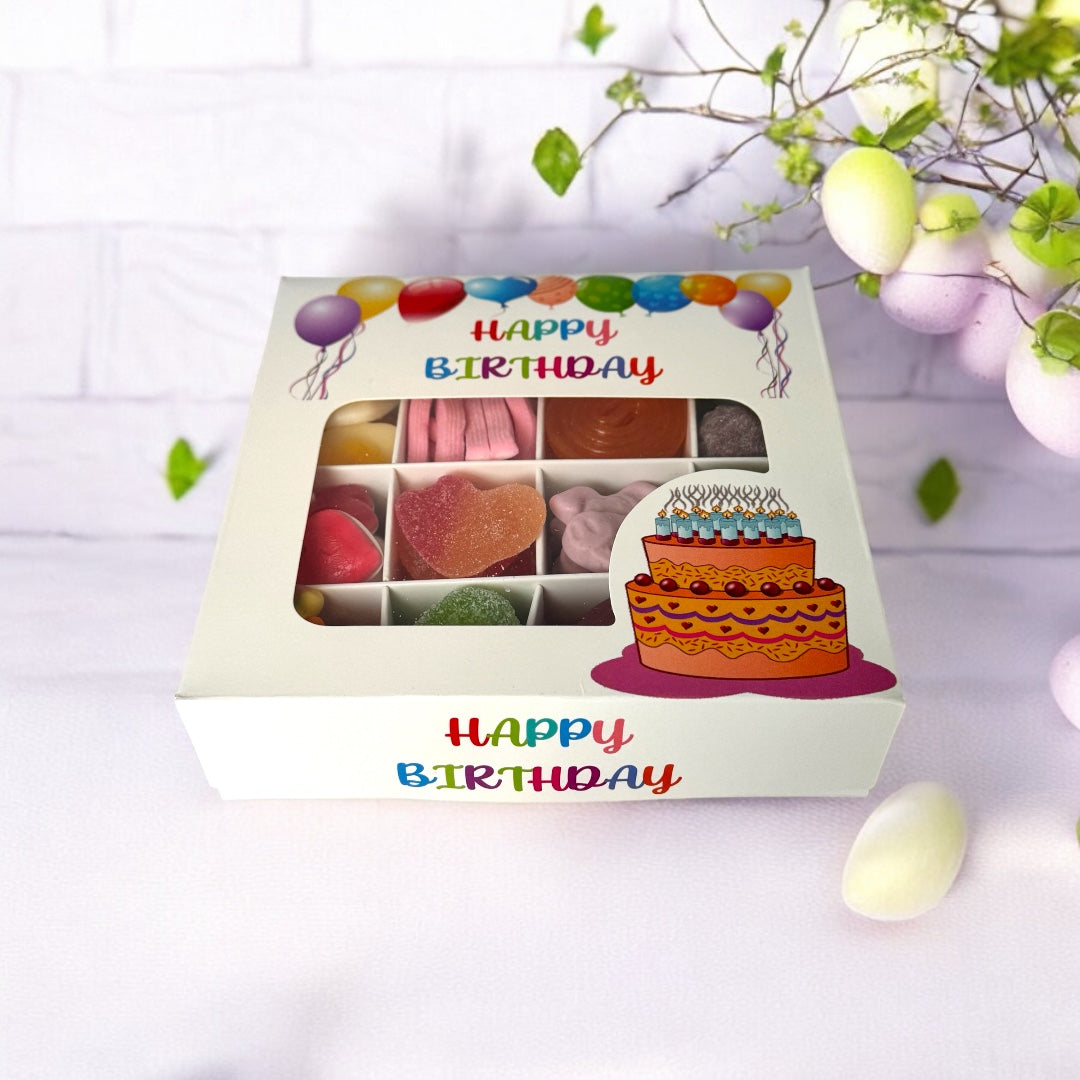"Happy Birthday" Balloon Gift Box - Pick n Mix Sweets 500g