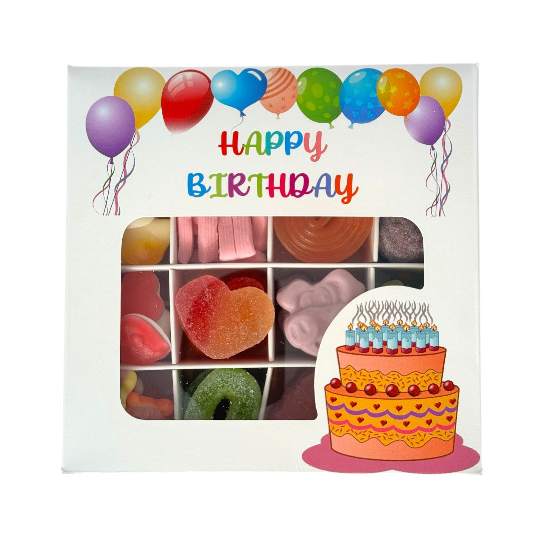 "Happy Birthday" Balloon Gift Box - Pick n Mix Sweets 500g