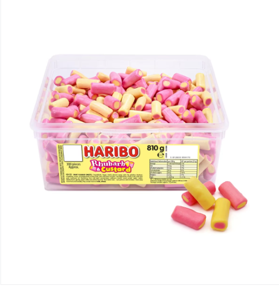 Haribo Rhubarb & Custard Sweets Tub
