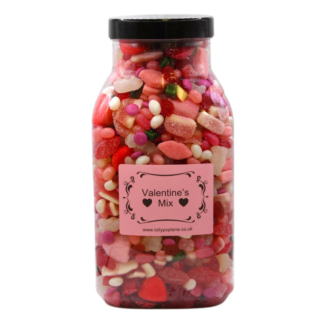 Lollypop Lane Valentine Pre-Mix Sweet Jar 3kg on a white background