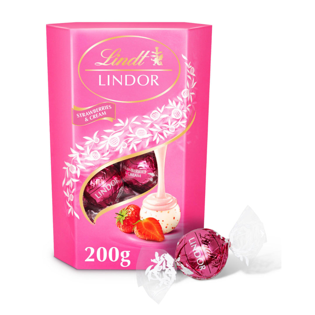 Lindt Lindor Strawberry & Cream Truffles 200G