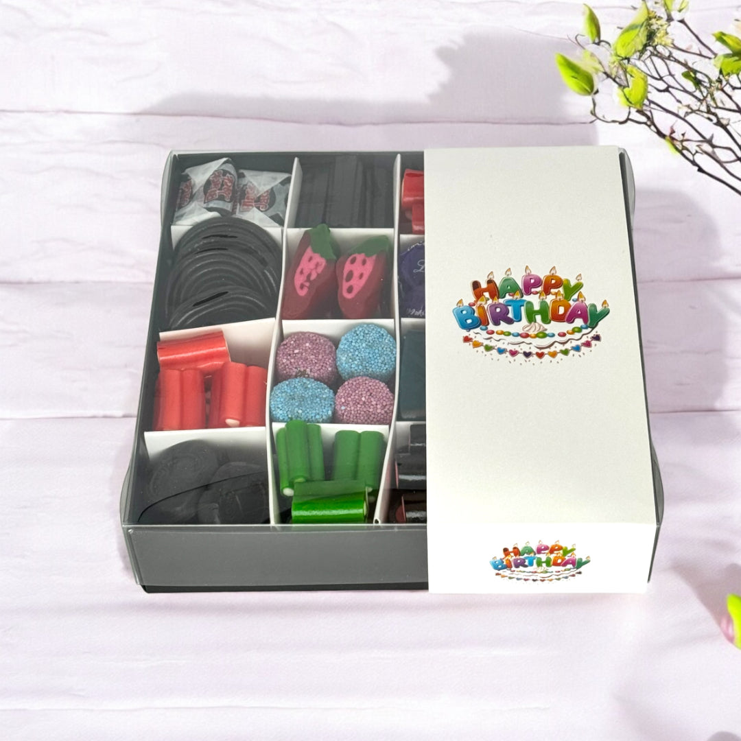 Liquorice Pick n Mix - Happy Birthday Colourful Logo Gift Box 600g