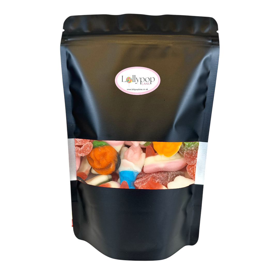 Lollypop Lane sweet pouch filled with spooky halloween sweets