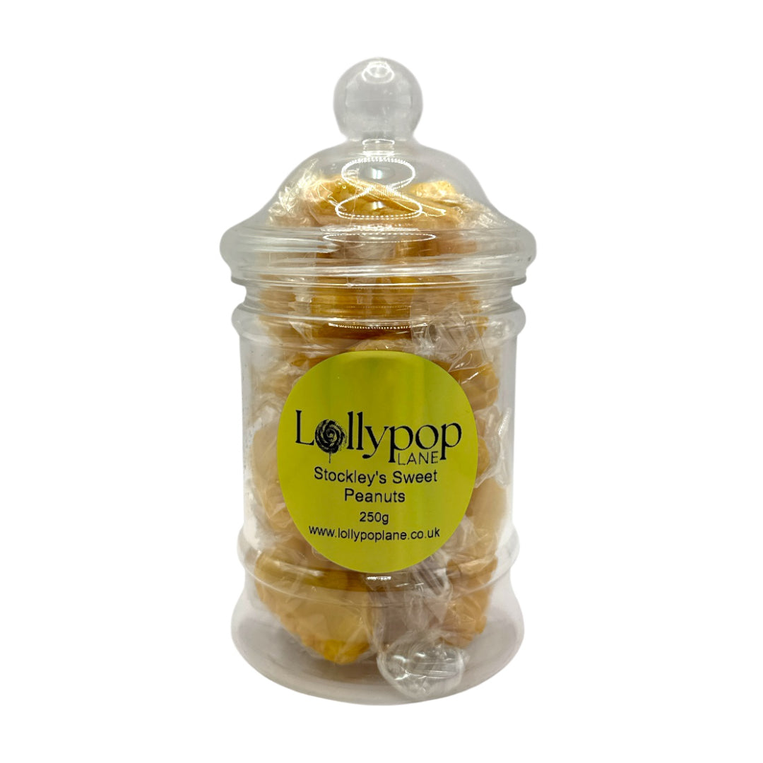 Stockley's Sweet Peanuts Victorian Jar 250g on a white background
