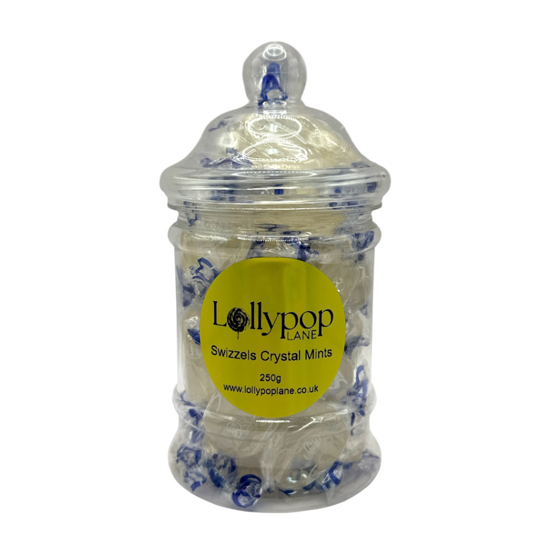 Swizzels Crystal Mints Victorian Jar 250g on a white background