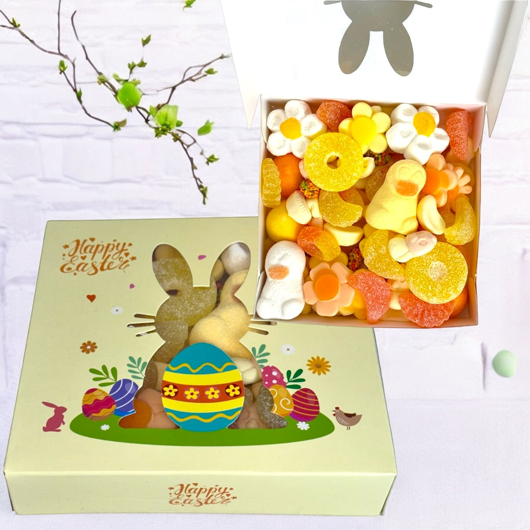 Easter Gift Box filled with Easter themed sweets.