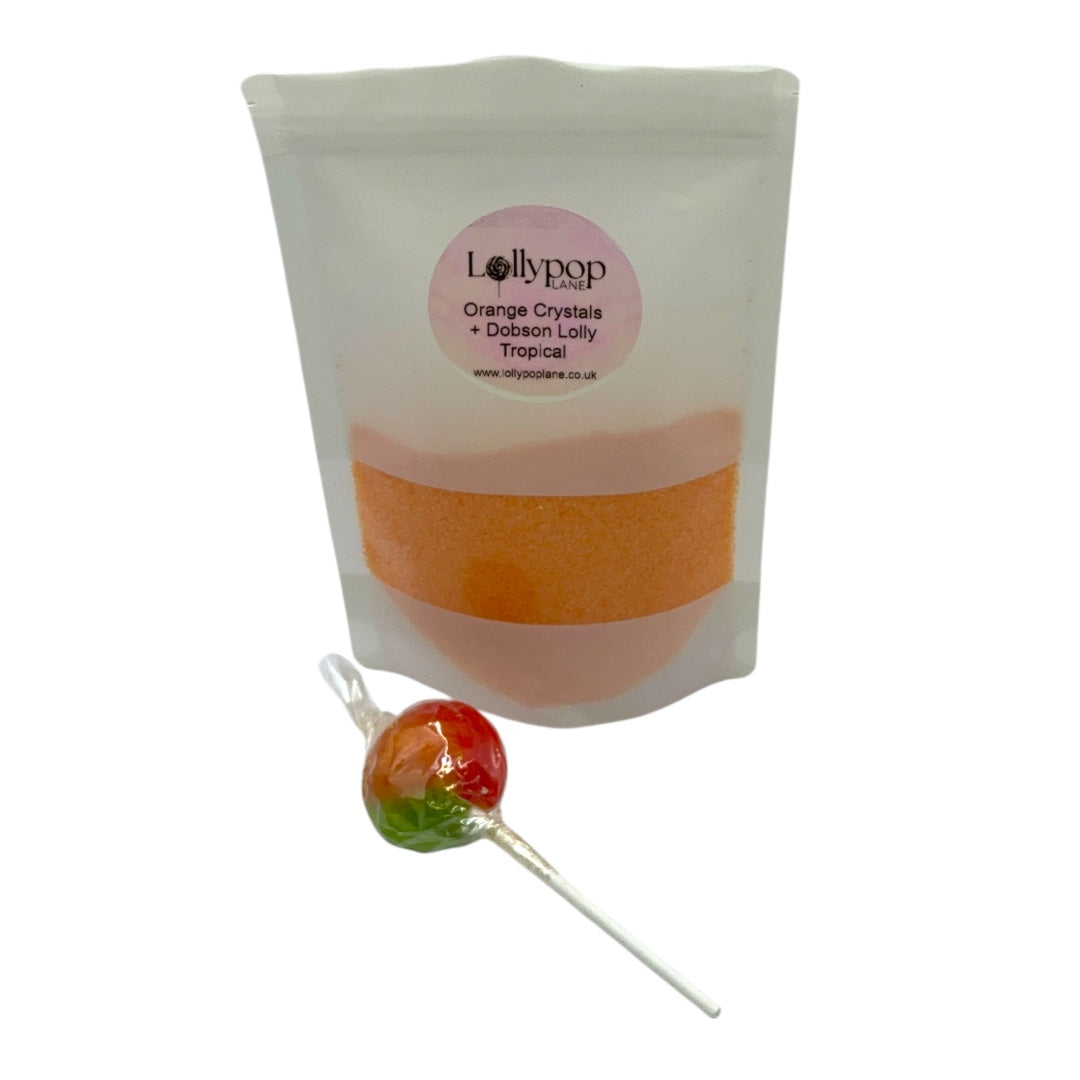 Orange Sherbert Crystal's And A Dobson Tropical lolly 150g