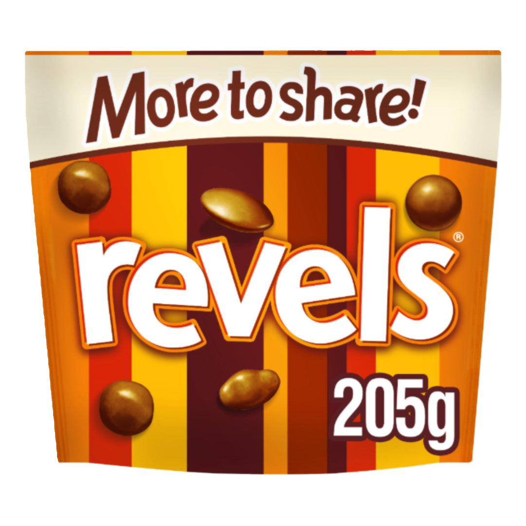 Revels Milk Chocolate with Raisins Coffee or Orange Bites Sharing Pouch Bag 205g
