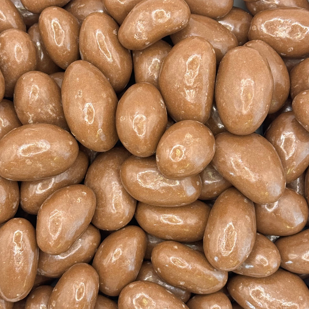 Close-up of chocolate-covered brazil nuts