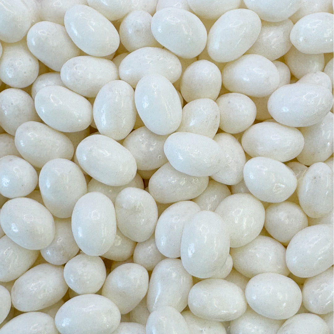 Close up image of coconut flavoured jelly beans