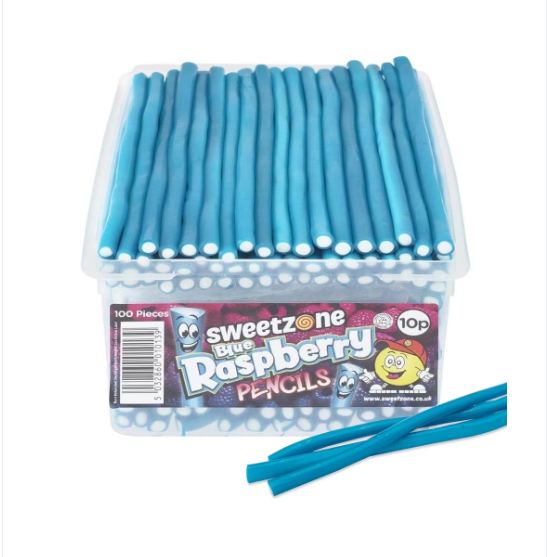 Sweetzone Blue Raspberry Pencils Tub