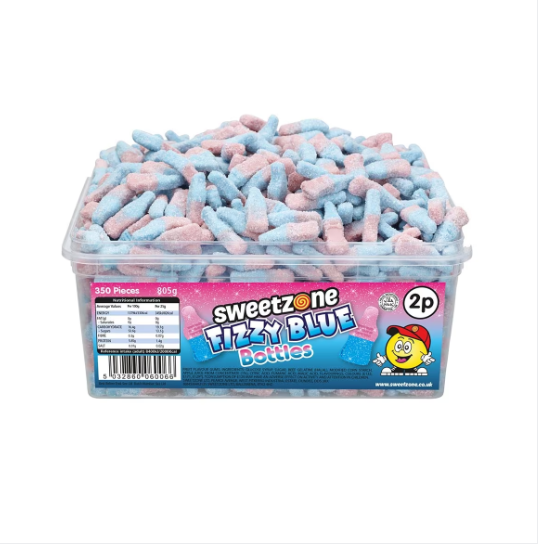 Sweetzone Fizzy Blue Bottles Tub 805g