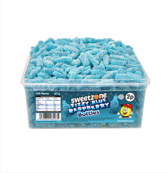 Sweetzone Fizzy Blue Raspberry Bottles Tubs 805g