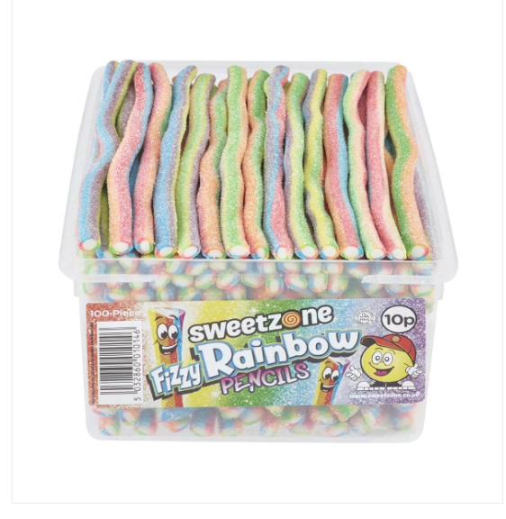 Sweetzone Fizzy Rainbow Pencils Tub