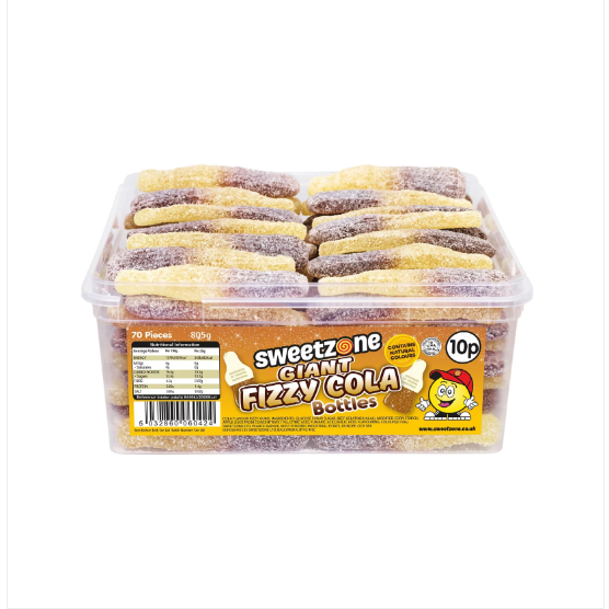Sweetzone Giant Fizzy Cola Bottles Tub 805g