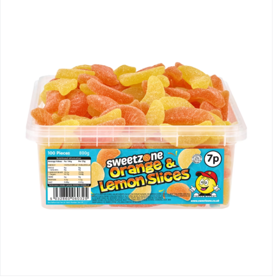 Sweetzone Orange & Lemon Slices Tub 800g