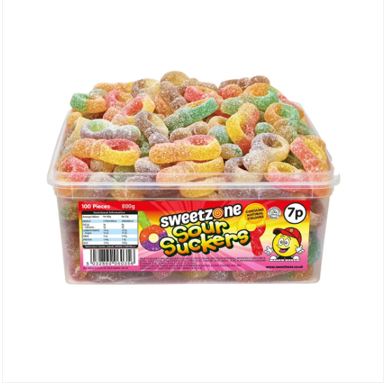 Sweetzone Sour Suckers Tub 800g