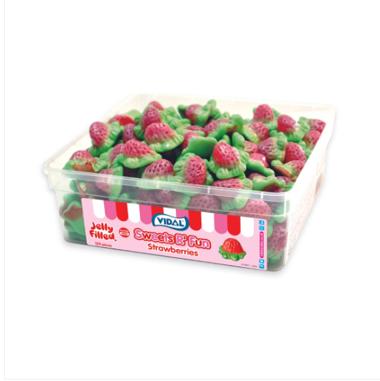 Vidal Jelly Filled Strawberries Tub