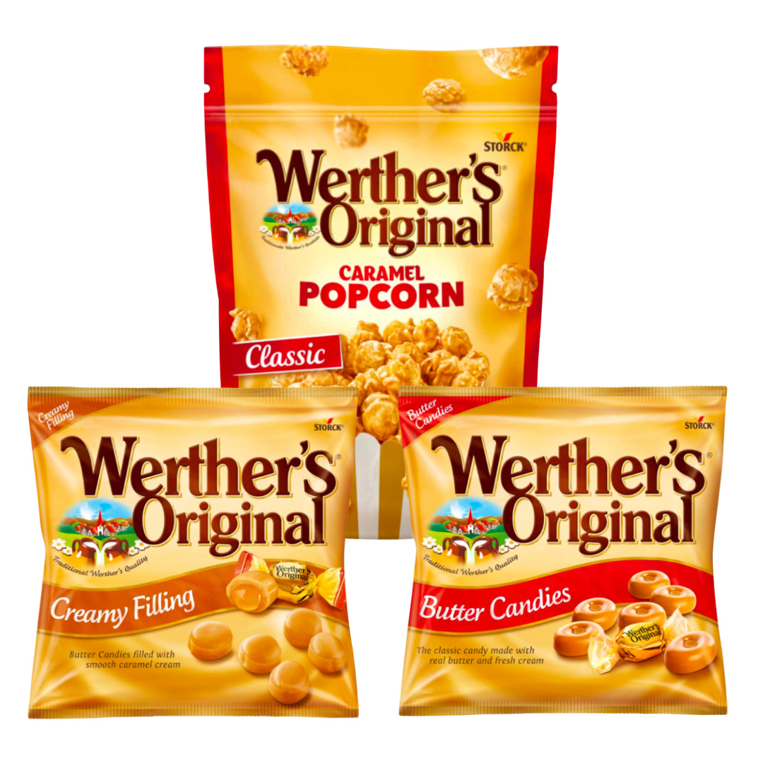 Werther's Original Selection Box, Creamy Filling, Butter Candies and Caramel Popcorn