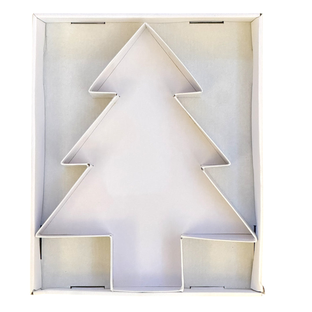 Empty Christmas Tree shaped box on a white background