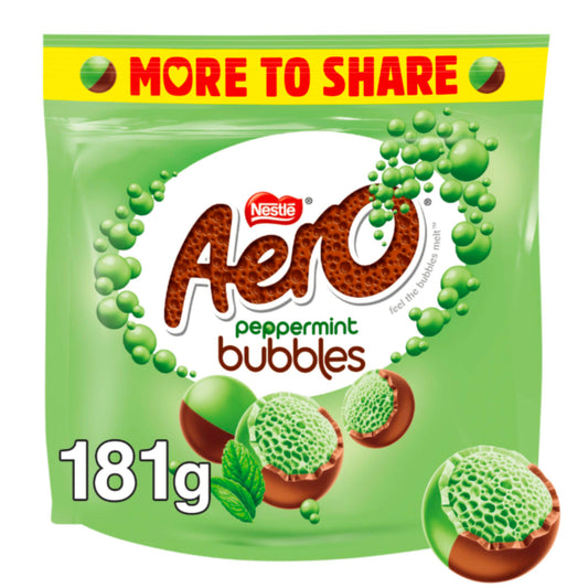 Aero Bubbles Peppermint Mint Chocolate Sharing Bag 181g