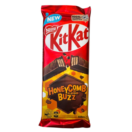 KitKat Honeycomb Flavour Buzz chocolate bar packaging on a white background