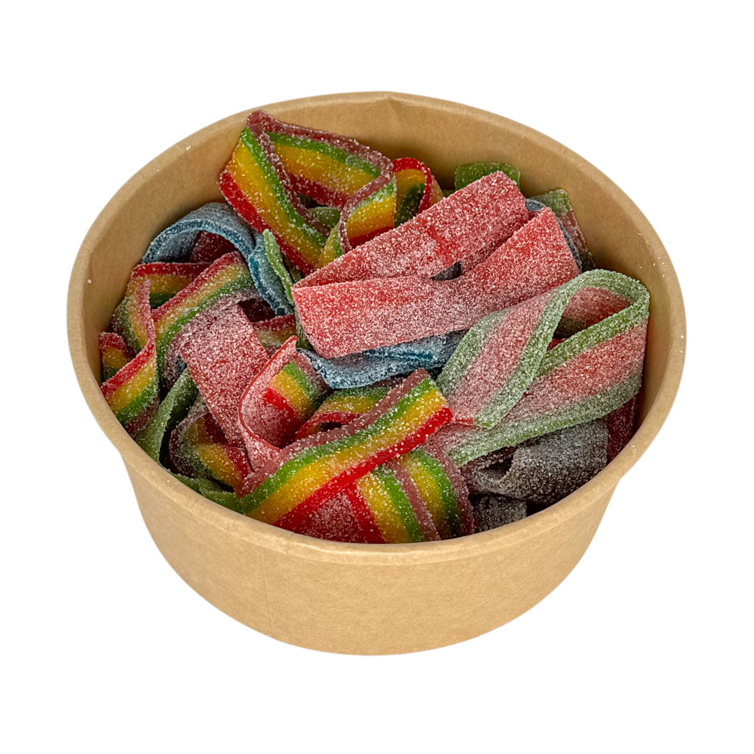 Lollypop Lane open food bowl containing 300g of candy belts