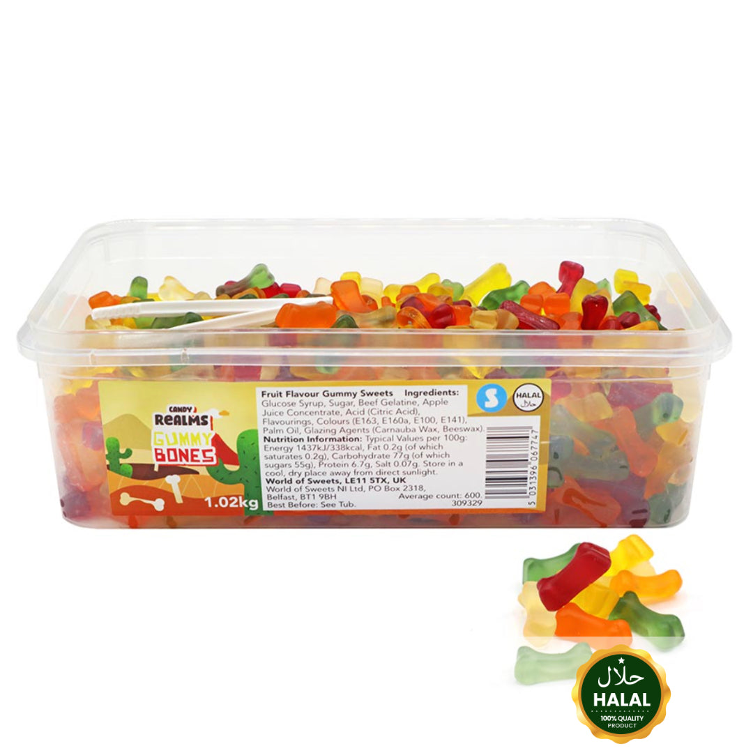 Candy Realms Gummy Bones Tub 1.02kg