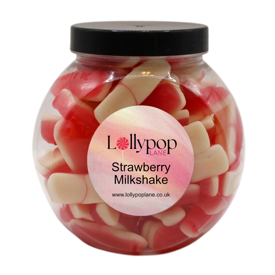 Pink & White Milkshake Bottles Mini Sweet Jar