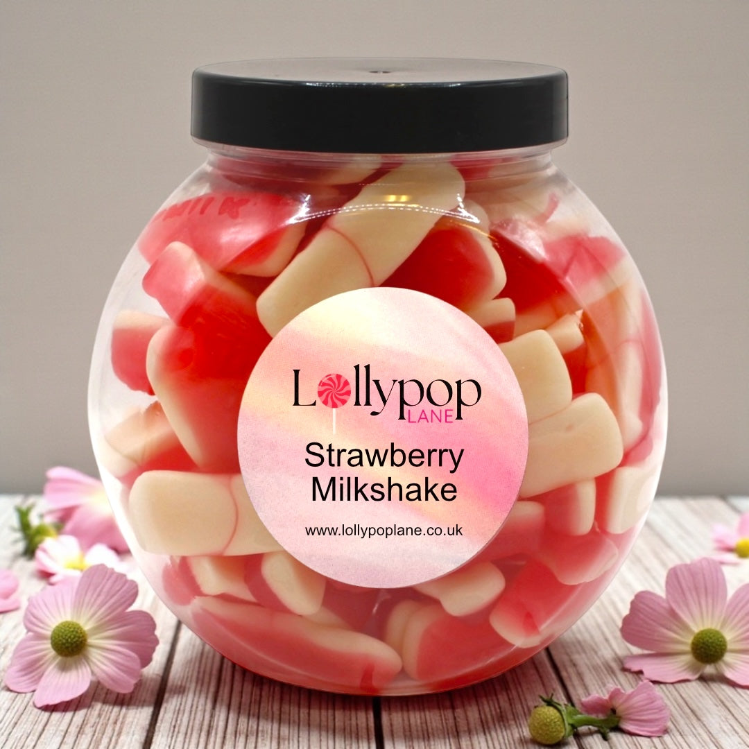 Pink & White Milkshake Bottles Mini Sweet Jar