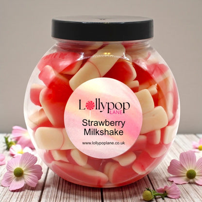 Pink & White Milkshake Bottles Mini Sweet Jar