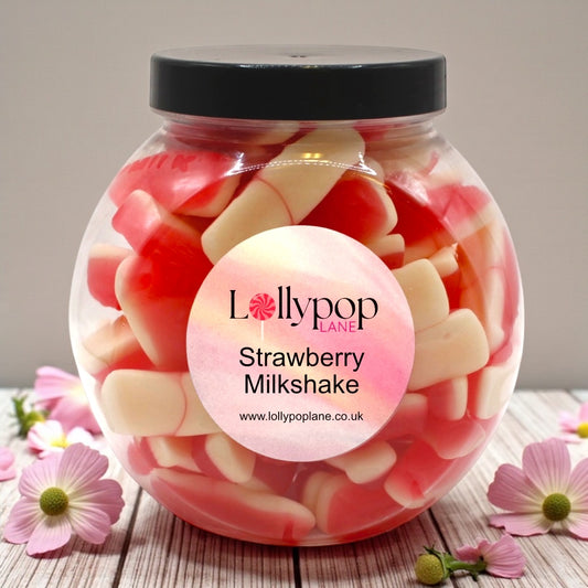 Pink & White Milkshake Bottles Mini Sweet Jar