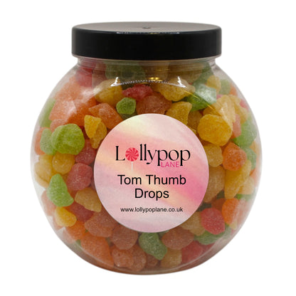 Lollypop Lane Tom Thumb Drops Mini Sweets Jar