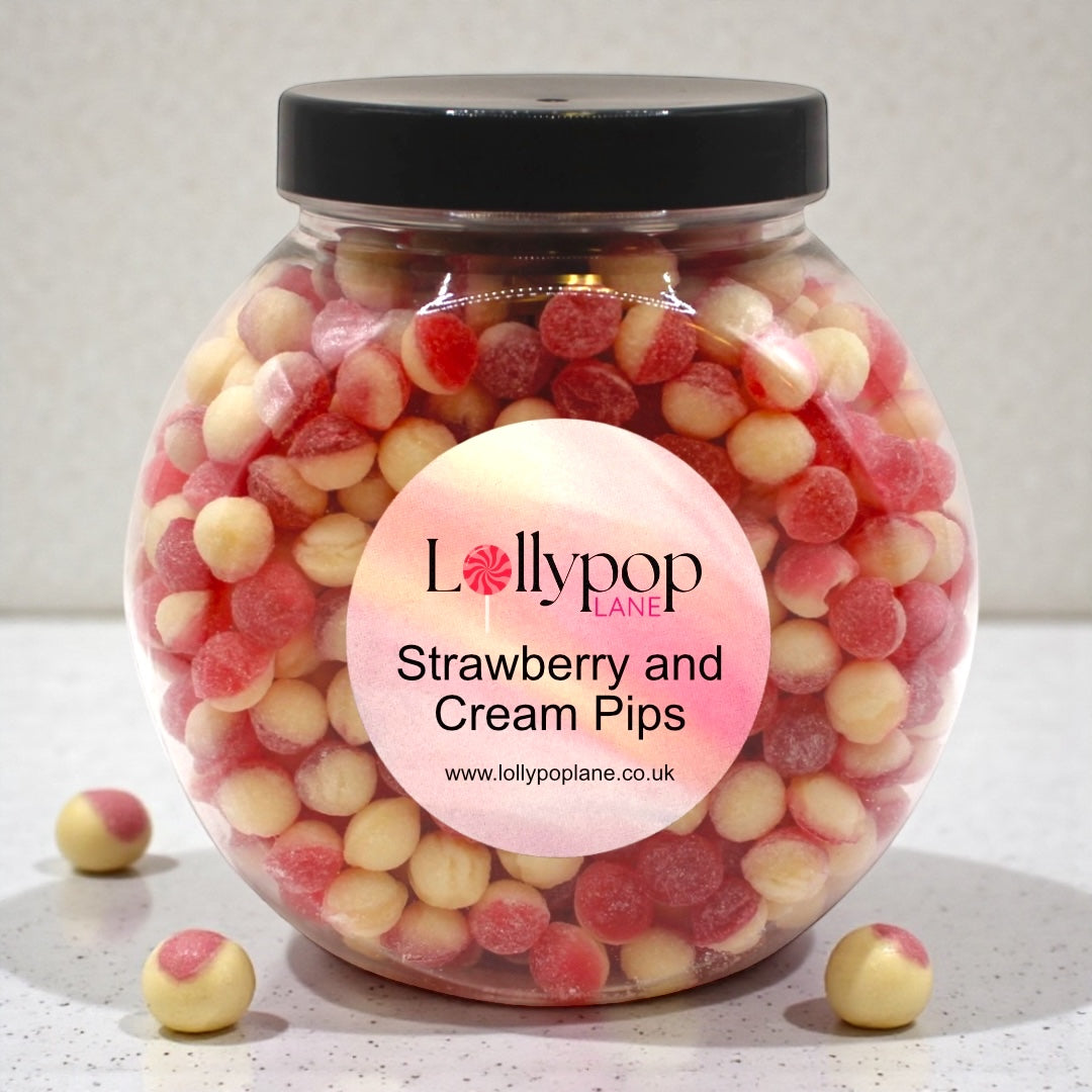 Strawberry And Cream Pips Mini Sweet Jar