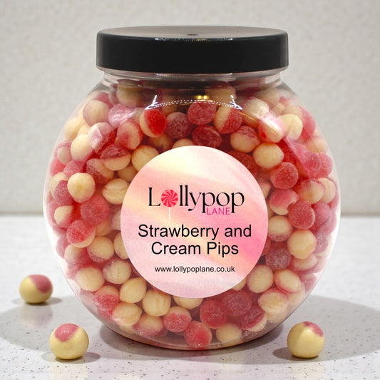 Strawberry And Cream Pips Mini Sweet Jar