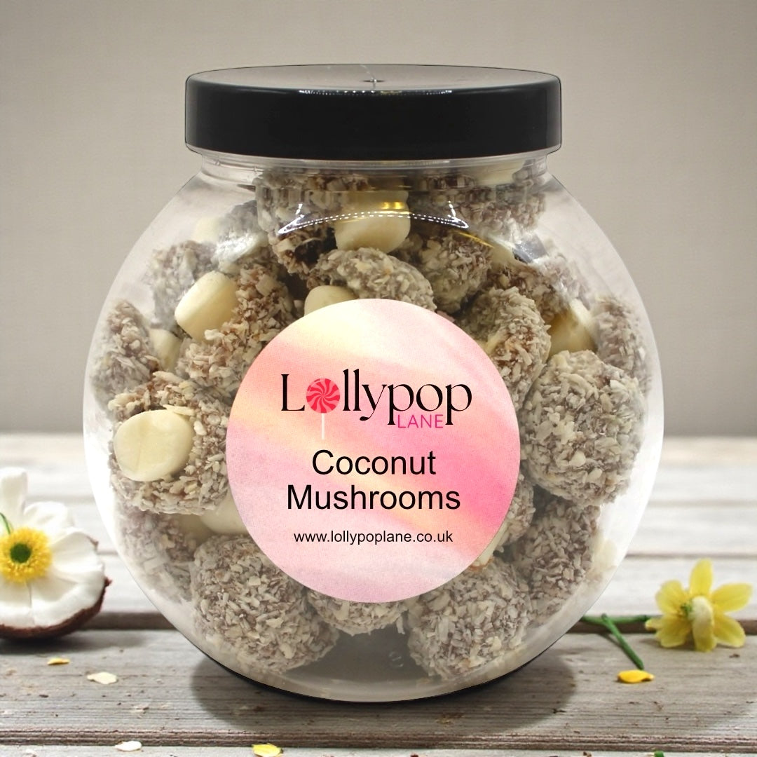 Lollypop Lane Taveners Coconut Mushrooms Mini Sweet Jar
