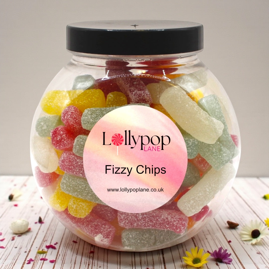 Lollypop lane Fizzy Chips Mini Sweet Jar