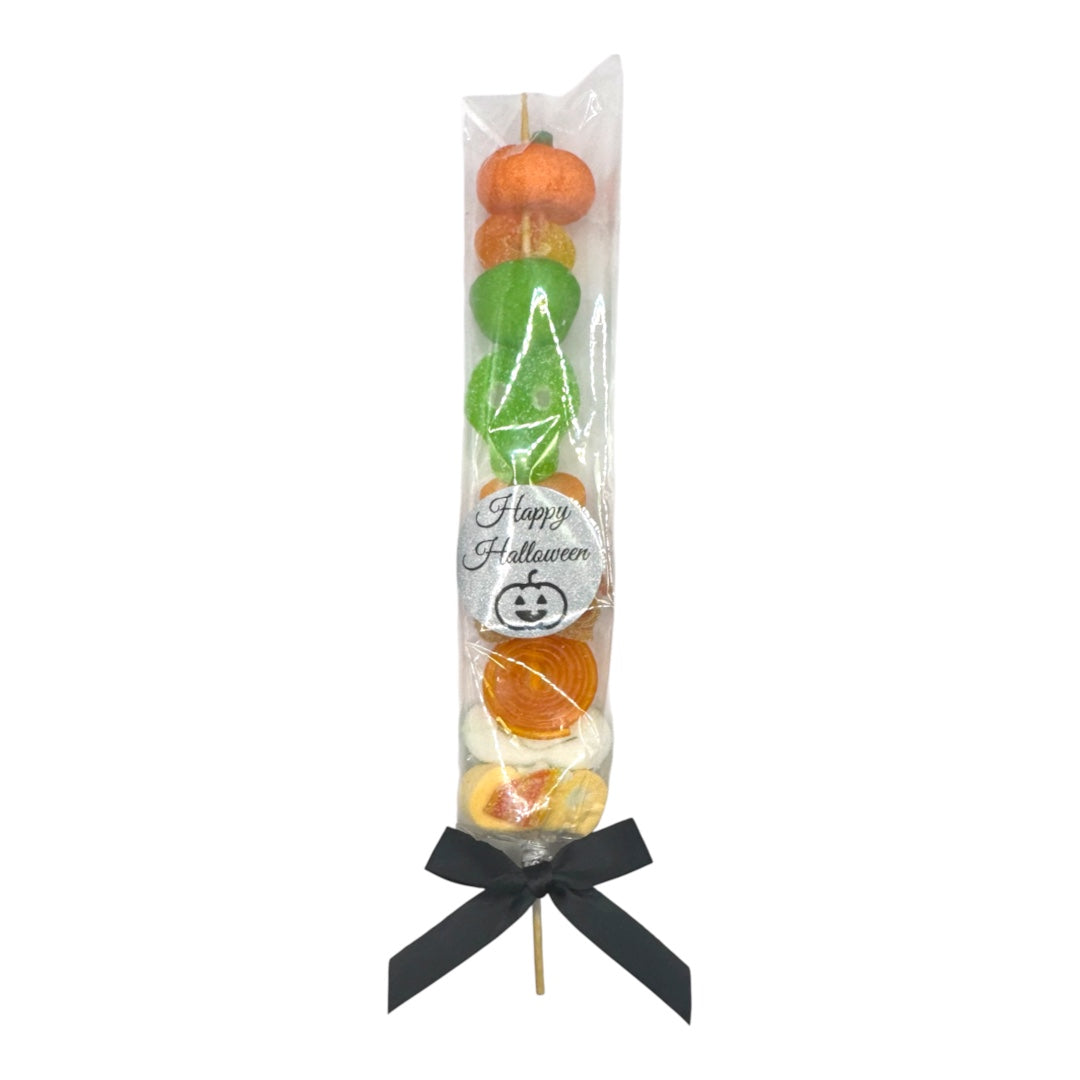 Halloween Pumpkin Candy Kebab Wrapped