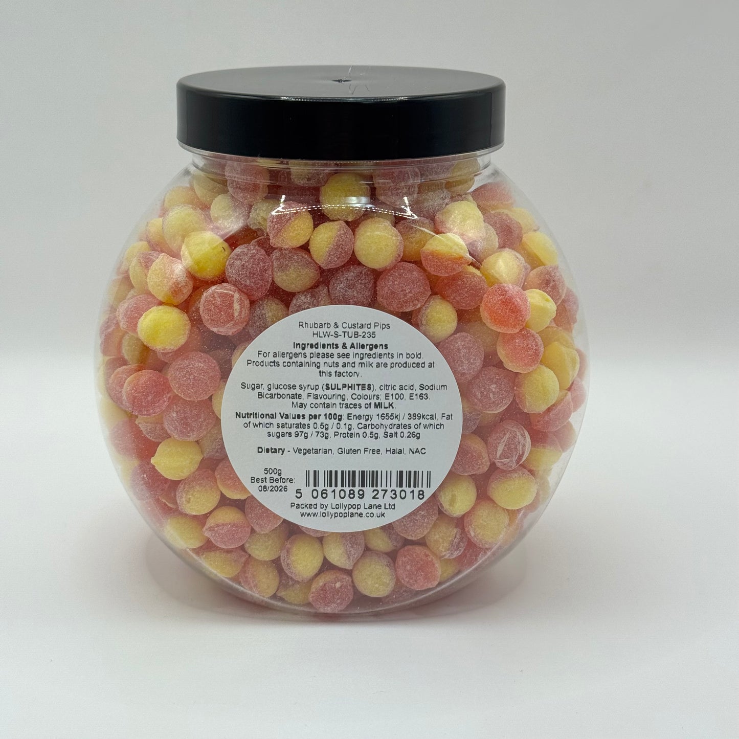 Rhubarb & Custard Pips Mini Sweet Jar - 500g 