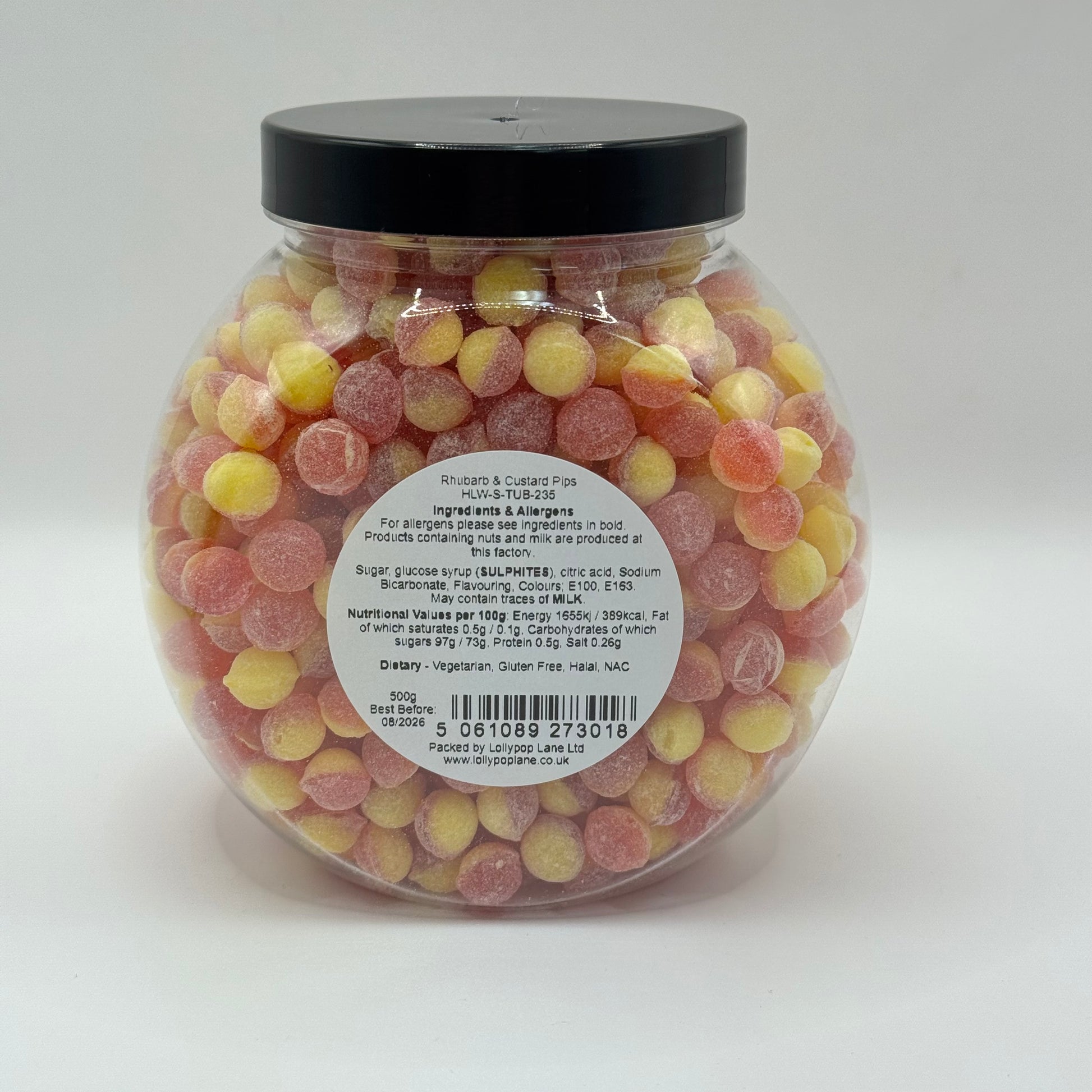 Rhubarb & Custard Pips Mini Sweet Jar - 500g 