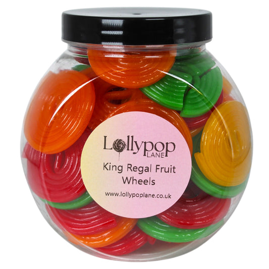 King Regal Fruit Liquorice Wheels Mini Sweet Jar - 400g