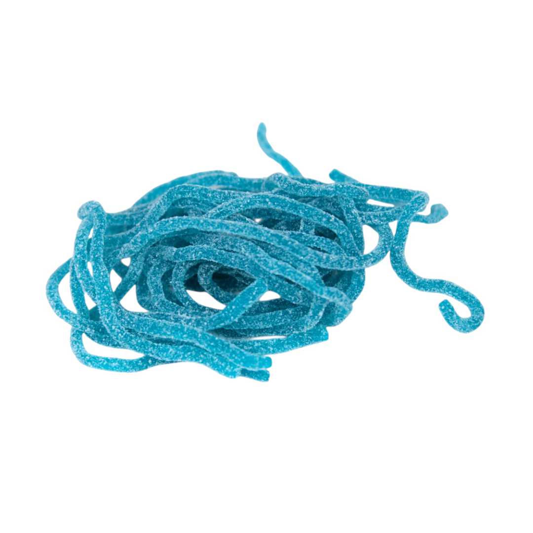 King Regal Spaghetti Blue Raspberry Sour Coated Jelly Sweet
