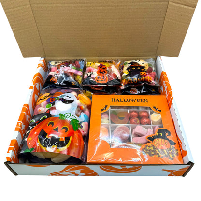 Lollypop Lane Halloween Selection Box with the lid open