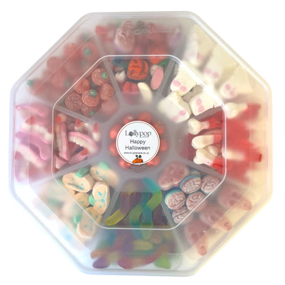 Lollypop Lane Spooky Halloween Sweet Platter with lid on.