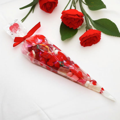 Valentine Sweet Cone with Red Lolly