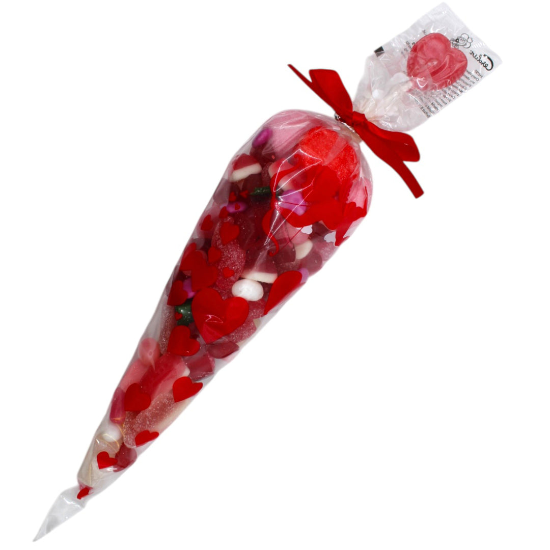 Valentine Sweet Cone with Red Lolly