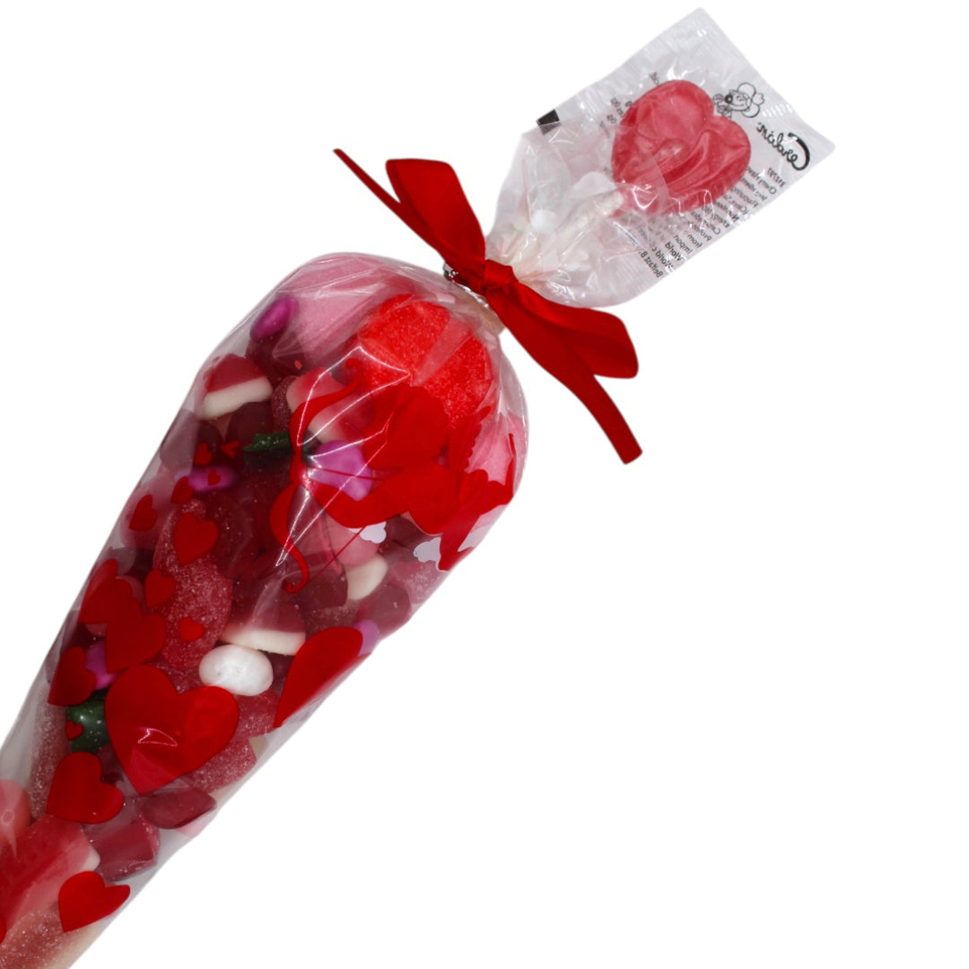 Valentine Sweet Cone with Red Lolly